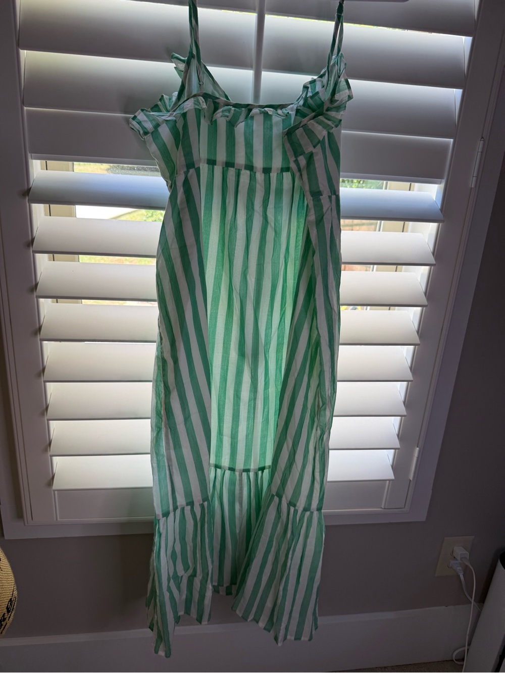 J. Crew Green and White Striped Midi Dress - Picture 6 of 6